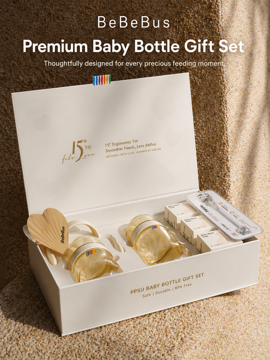BeBeBus Crystal PPSU Baby Bottle Gift Set (0 ~ 1 year old) BeBeBus
